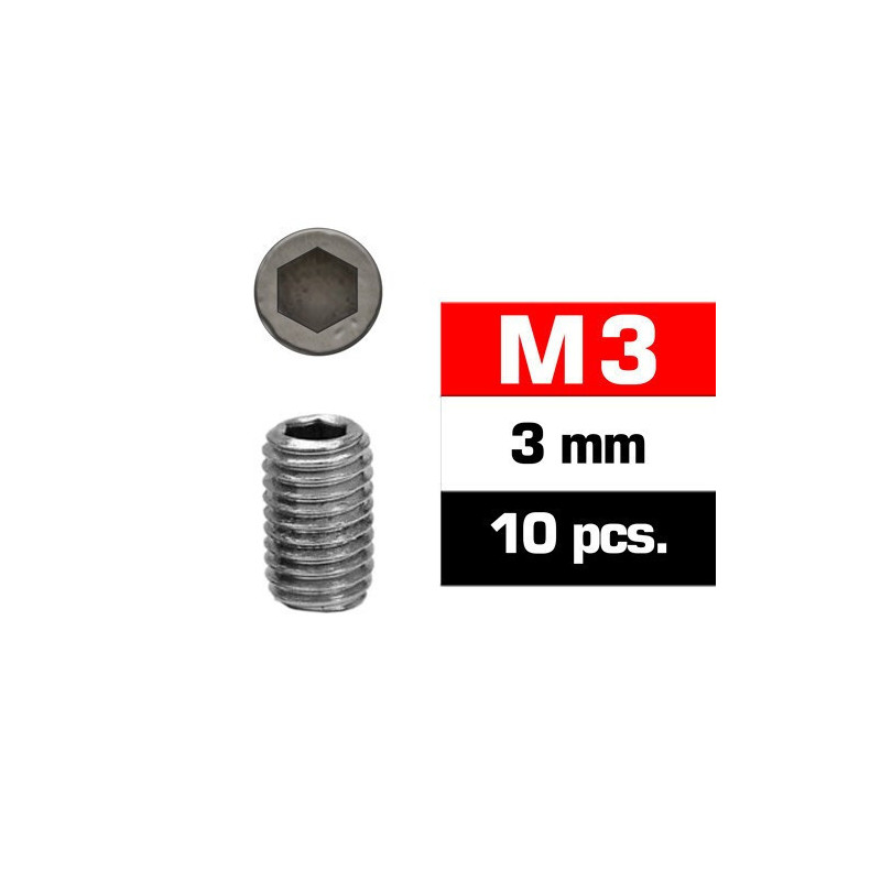 ESPARRAGOS PARA PRISIONEROS (M3x3 mm) 10 unidades - Ultimate Racing 164303 ESPARRAGOS PARA PRISIONEROS (M3x3 mm) 10 unidades - Ultimate Racing 164303
