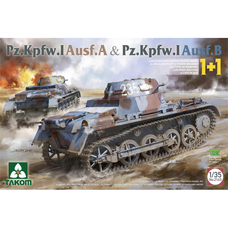 CARRO DE COMBATE Sd.Kfz. 101 PANZER I Ausf. A + Ausf. B -Escala 1/35- Takom 2145