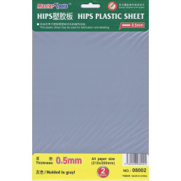 HOJA PLASTICO LISA 0,50 mm (300 x 210 mm) 2 unidades - Trumpeter 08002