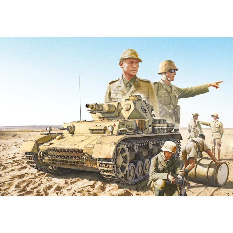 CARRO DE COMBATE Sd.Kfz. PANZER IV Ausf. 161 F1/ F2/ G & TRIPULANTES Afrika Korps -Escala 1/35- Italeri 6593 CARRO DE COMBATE Sd.Kfz. PANZER IV Ausf. 161 F1/ F2/ G & TRIPULANTES Afrika Korps -Escala 1/35- Italeri 6593