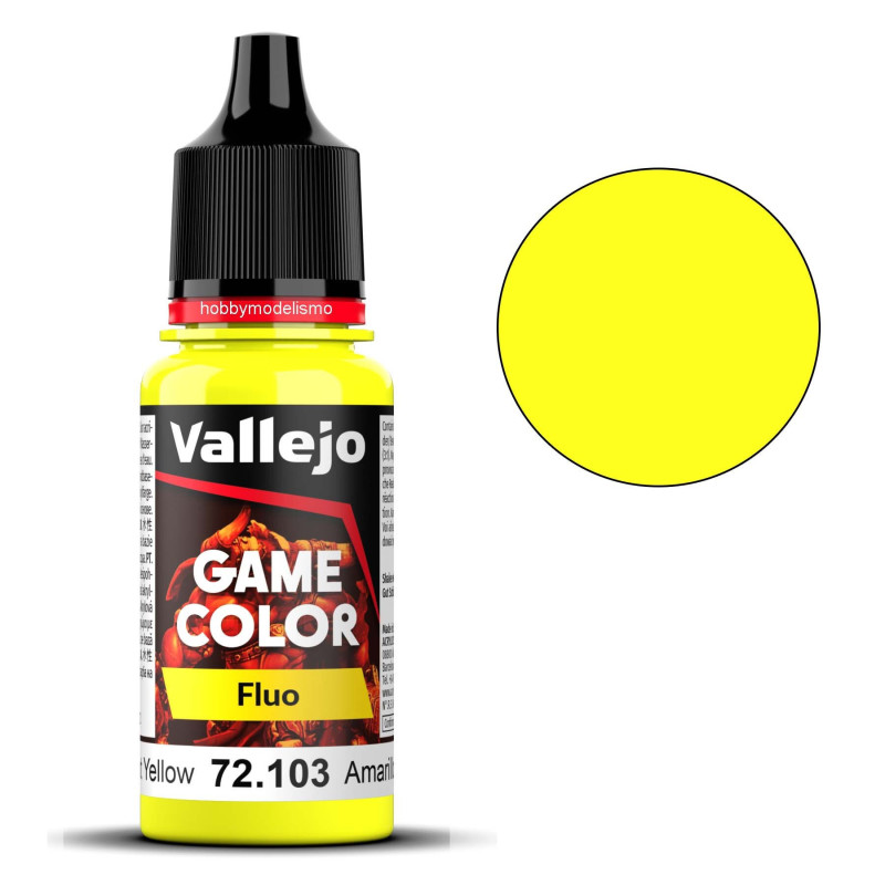 PINTURA ACRILICA AMARILLO FLUOR (17 ml) vallejo model color PINTURA ACRILICA AMARILLO FLUOR (17 ml) vallejo model color