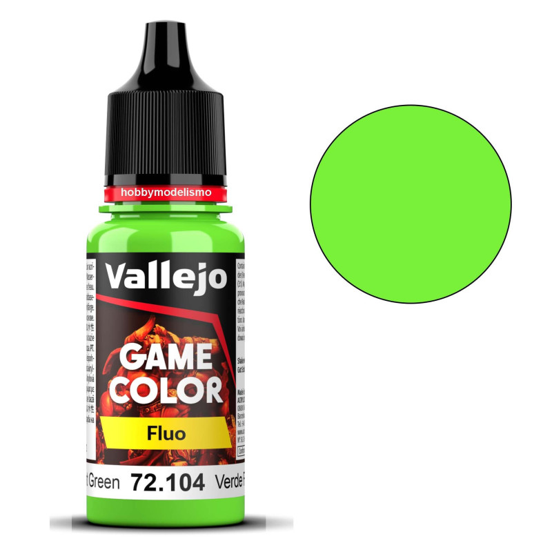PINTURA ACRILICA VERDE FLUOR (17 ml) vallejo model color PINTURA ACRILICA VERDE FLUOR (17 ml) vallejo model color