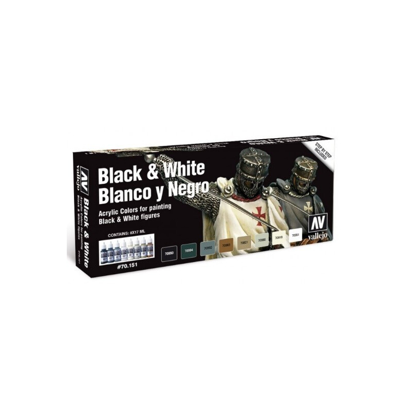SET DE COLORES BLANCO Y NEGRO (8 botes) SET DE COLORES BLANCO Y NEGRO (8 botes)