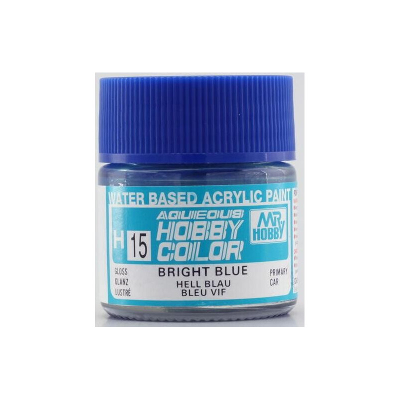 PINTURA AQUEOUS AZUL CLARO BRILLANTE (10 ml) - Mr Color / Gunze Sangyo H-15 PINTURA AQUEOUS AZUL CLARO BRILLANTE (10 ml) - Mr Color / Gunze Sangyo H-15