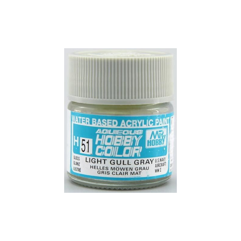 PINTURA AQUEOUS GRIS GAVIOTA CLARO BRILLANTE (10 ml) - Mr Color / Gunze Sangyo H-051 PINTURA AQUEOUS GRIS GAVIOTA CLARO BRILLANTE (10 ml) - Mr Color / Gunze Sangyo H-051