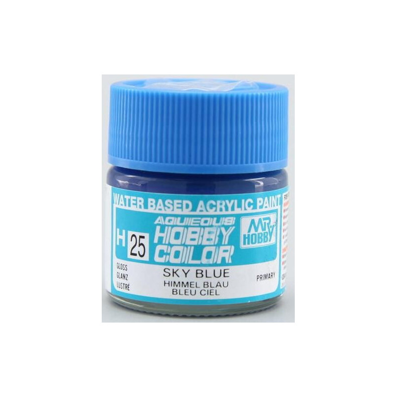 PINTURA AQUEOUS AZUL CIELO BRILLANTE (10 ml) - Mr Color / Gunze Sangyo H-25 PINTURA AQUEOUS AZUL CIELO BRILLANTE (10 ml) - Mr Color / Gunze Sangyo H-25