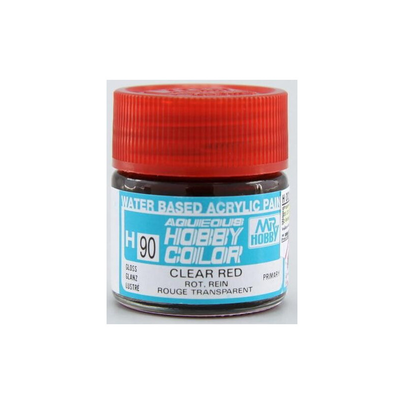 PINTURA AQUEOUS ROJO TRANSPARENTE (10 ml) - Mr Color / Gunze Sangyo H-090 PINTURA AQUEOUS ROJO TRANSPARENTE (10 ml) - Mr Color / Gunze Sangyo H-090