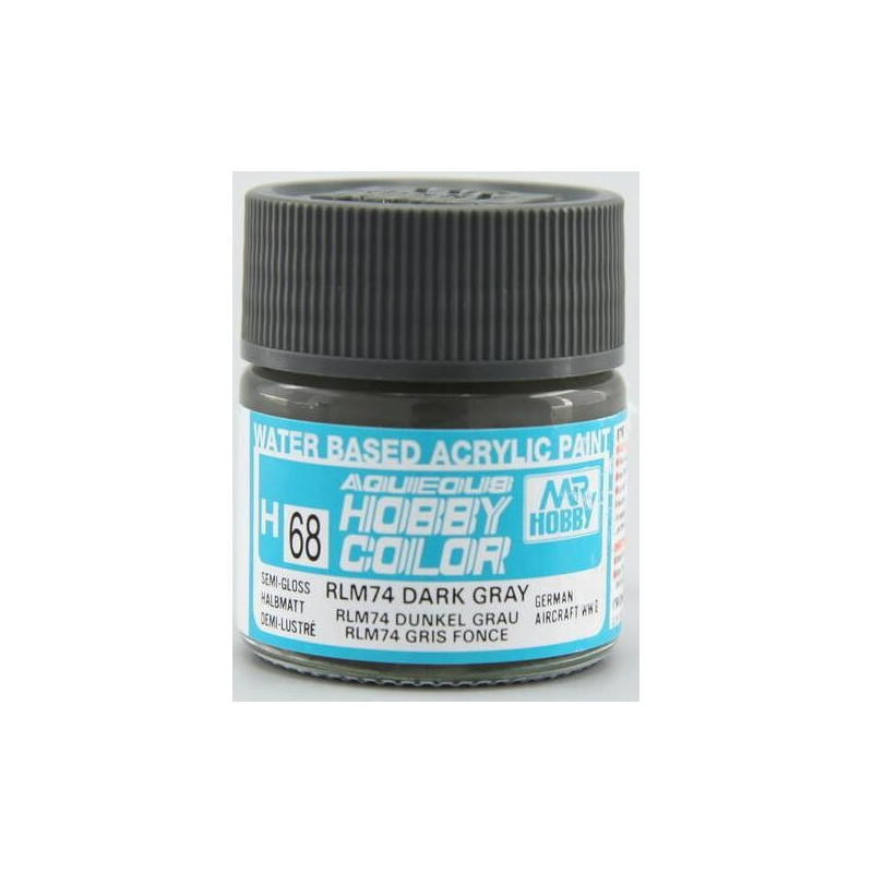 PINTURA AQUEOUS GRIS OSCURO RLM 74 SATINADO (10 ml) - Mr Color / Gunze Sangyo H-068 PINTURA AQUEOUS GRIS OSCURO RLM 74 SATINADO (10 ml) - Mr Color / Gunze Sangyo H-068
