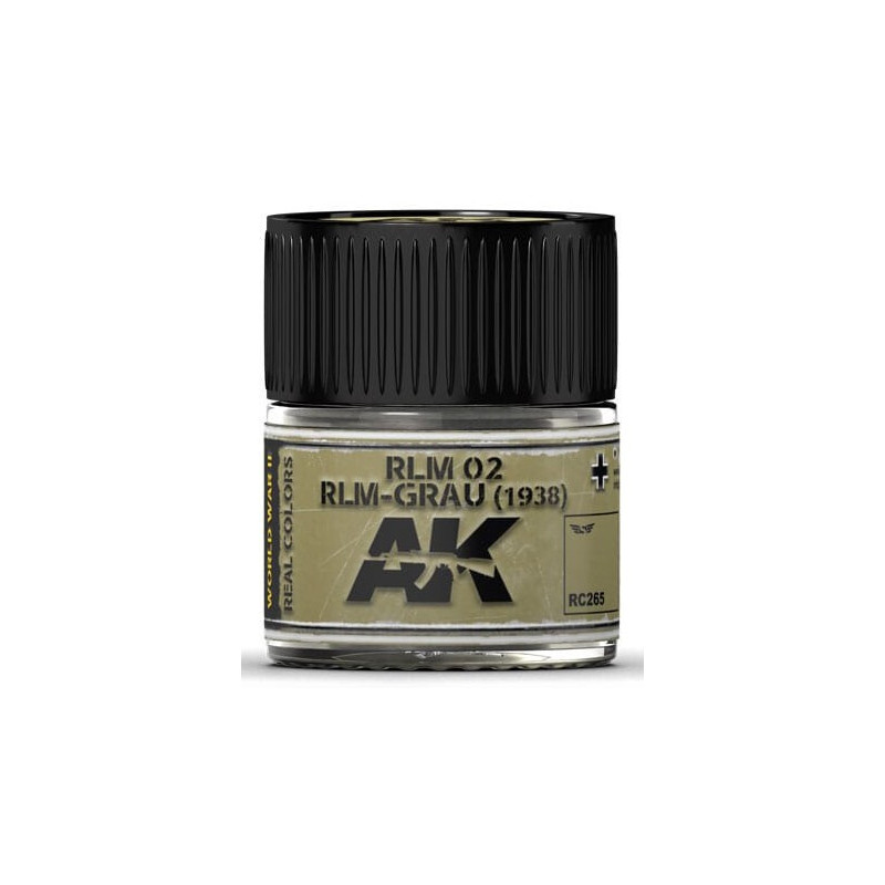 PINTURA REAL COLORS RLM-GRAU RLM02 1938 (10 ml) - AK RC265 PINTURA REAL COLORS RLM-GRAU RLM02 1938 (10 ml) - AK RC265