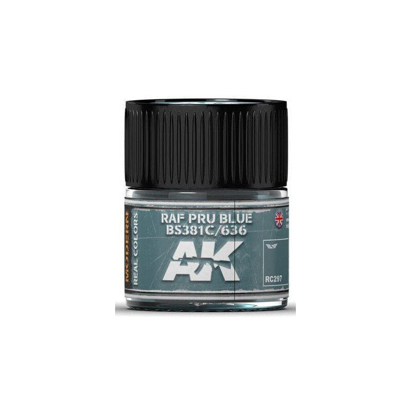 PINTURA REAL COLORS RAF PRU BLUE BS381C/636 (10 ml) - AK RC297 PINTURA REAL COLORS RAF PRU BLUE BS381C/636 (10 ml) - AK RC297