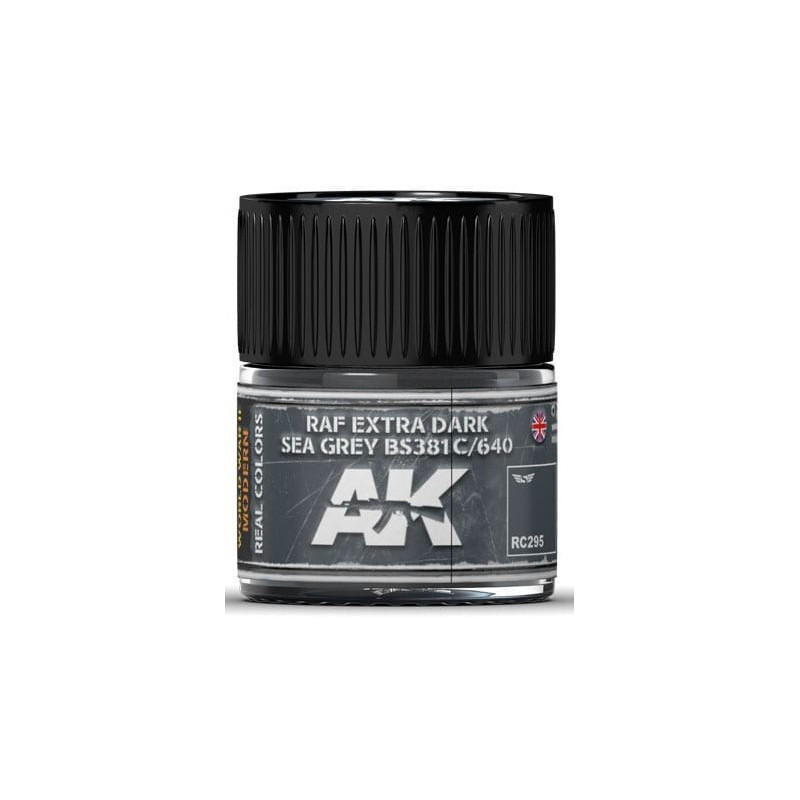 PINTURA REAL COLORS EXTRA DARK SEA GREY BS381C/ 640 (10 ml) - AK Interactive RC295 PINTURA REAL COLORS EXTRA DARK SEA GREY BS381C/ 640 (10 ml) - AK Interactive RC295