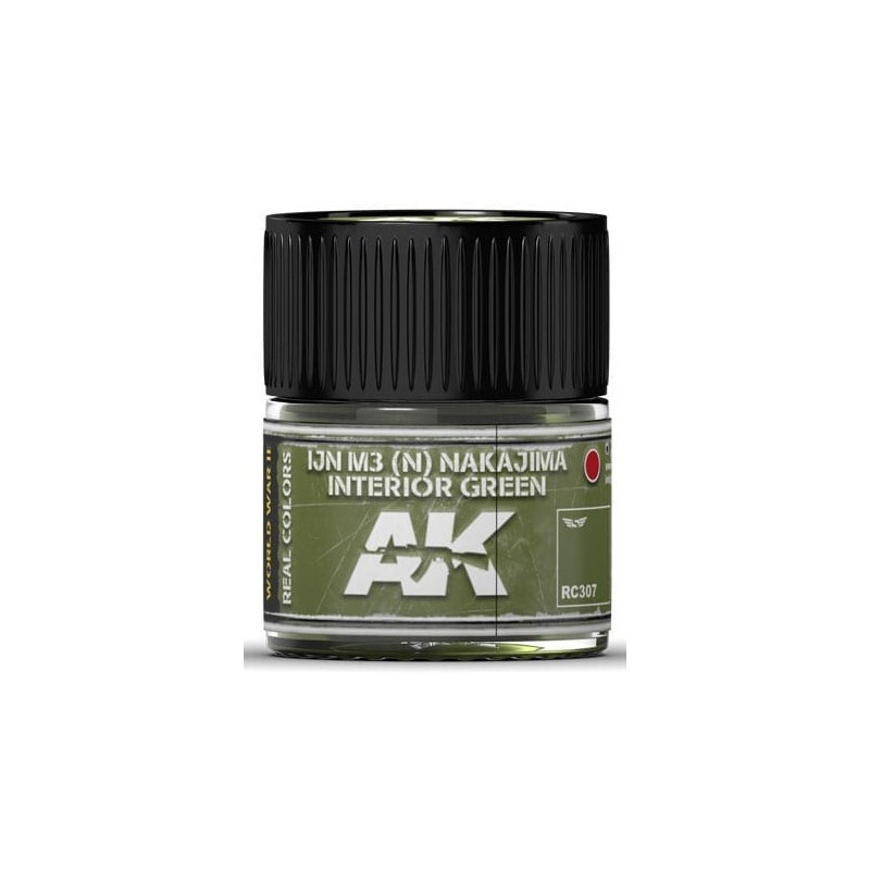 PINTURA REAL COLORS IJN M3 (M) NAKAJIMA INTERIOR GREEN (10 ml) - AK RC307 PINTURA REAL COLORS IJN M3 (M) NAKAJIMA INTERIOR GREEN (10 ml) - AK RC307