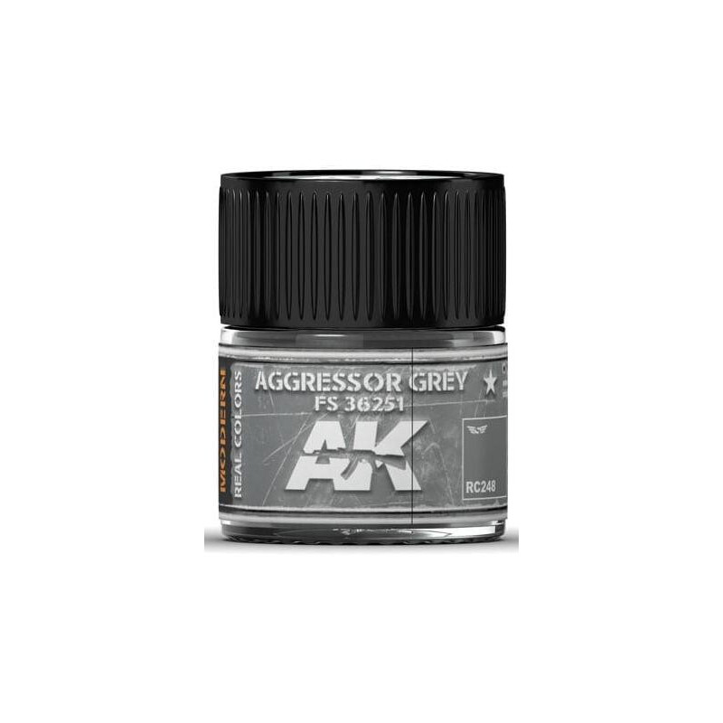 PINTURA REAL COLORS AGGRESSOR GREY FS36251 (10 ml) - AK RC248 PINTURA REAL COLORS AGGRESSOR GREY FS36251 (10 ml) - AK RC248