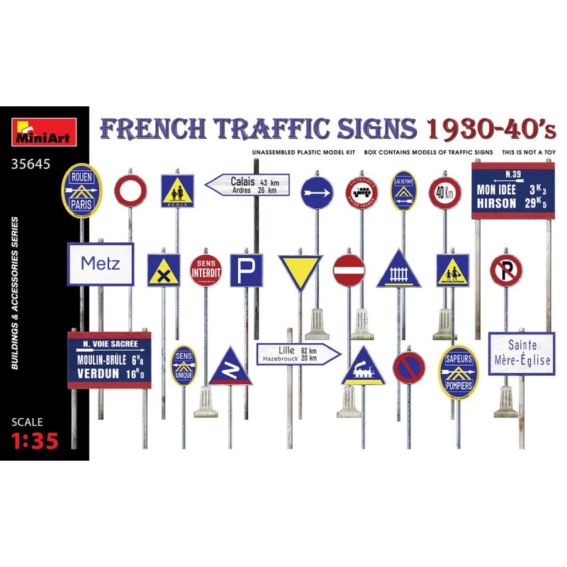 SEñALES DE TRAFICO FRANCESAS Años 40 -Escala 1/35- MiniArt Model 35645 SEñALES DE TRAFICO FRANCESAS Años 40 -Escala 1/35- MiniArt Model 35645