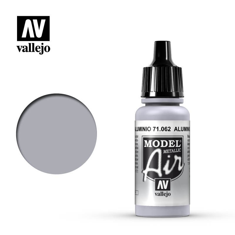PINTURA ACRILICA ALUMINIO (18 ml) - Acrylicos Vallejo Model Air 71062 PINTURA ACRILICA ALUMINIO (18 ml) - Acrylicos Vallejo Model Air 71062