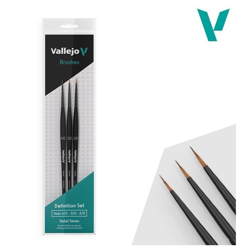 DEFINITION SET DETAIL - PINCEL SINTETICO 4/0, 3/0 &38 2/0 - Acrylicos Vallejo B02990 DEFINITION SET DETAIL - PINCEL SINTETICO 4/0, 3/0 &38 2/0 - Acrylicos Vallejo B02990