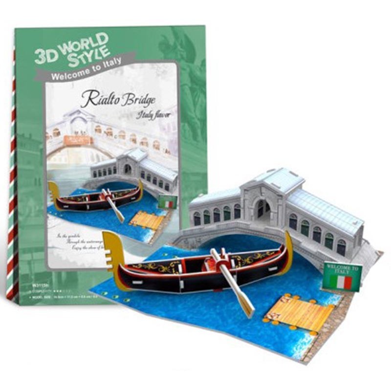 PUZZLE 3D ITALY FLAVOR PUENTE DE RIALTO16,5 X 11.2 X 6.6 CMS 29 PZAS CUBIC FUN W3116 PUZZLE 3D ITALY FLAVOR PUENTE DE RIALTO16,5 X 11.2 X 6.6 CMS 29 PZAS CUBIC FUN W3116