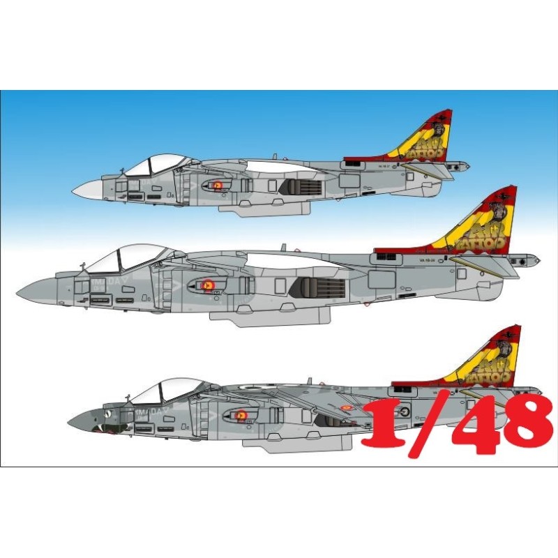 CALCAS HARRIER AV-8B PLUS ARMADA ESPAÑOLA ESCALA 1/48 CALCAS HARRIER AV-8B PLUS ARMADA ESPAÑOLA ESCALA 1/48