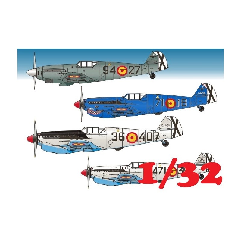 MESSERSCHMITT  Españoles (HA-1109-K1L TRIPALA / HA-1112-M1L BUCHÓN) -Escala 1/32- Series Españolas 232