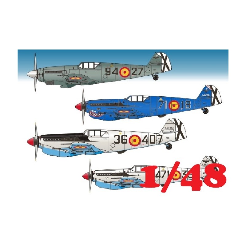 MESSERSCHMITT  Españoles (HA-1109-K1L TRIPALA / HA-1112-M1L BUCHÓN) -Escala 1/48- Series Españolas 248