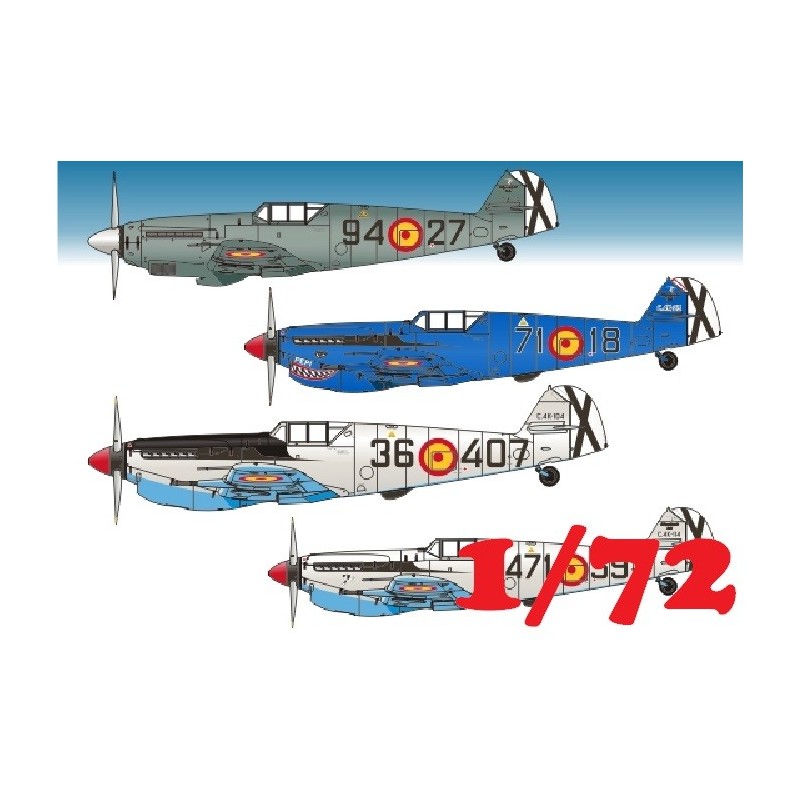 MESSERSCHMITT  Españoles (HA-1109-K1L TRIPALA / HA-1112-M1L BUCHÓN) -Escala 1/72- Series Españolas 272