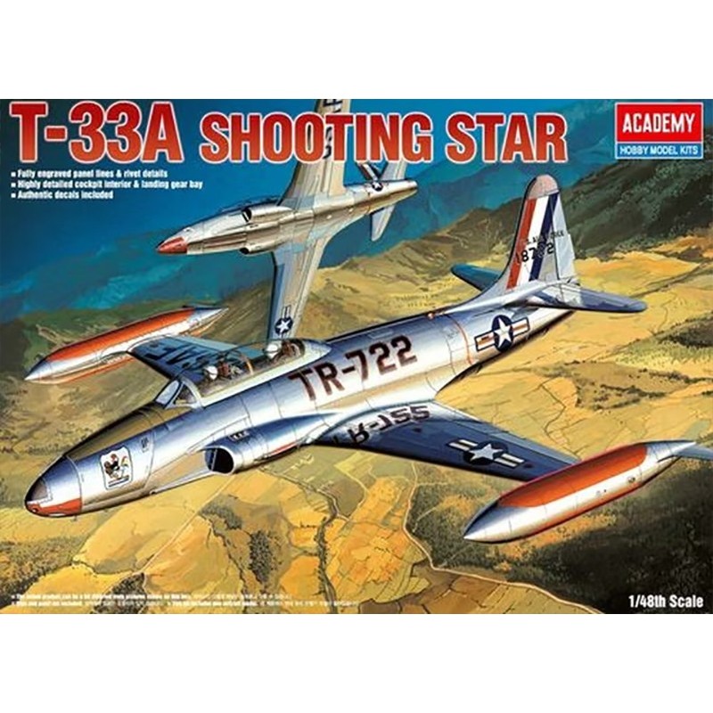 LOCKHEED T-33 A SHOOTING STAR -Escala 1/48- Academy 12284 LOCKHEED T-33 A SHOOTING STAR -Escala 1/48- Academy 12284