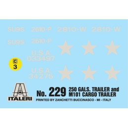 REMOLQUES: TRAILER M-101 COMBUSTIBLE (250 gal) & CARGA -Escala 1/35- Italeri 229