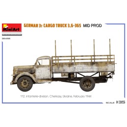 CAMION OPEL BLITZ 3,5t CARGA 3,6-36S Mid Production -Escala 1/35- MiniArt Models 35456