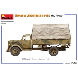 CAMION OPEL BLITZ 3,5t CARGA 3,6-36S Mid Production -Escala 1/35- MiniArt Models 35456