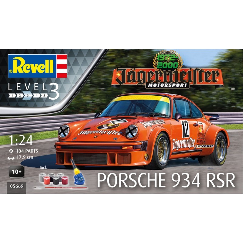 PORSCHE 934 RSR "JAGERMEISTER" (Pegamento & pinturas) -Escala 1/24- Revell 05669