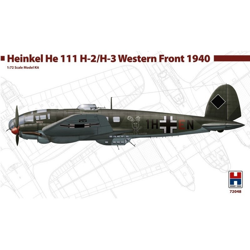 HEINKEL HE-111 H-2 / H-3 (Frente Occidental 1940) -Escala 1/72- Hobby 2000 72048 HEINKEL HE-111 H-2 / H-3 (Frente Occidental 1940) -Escala 1/72- Hobby 2000 72048