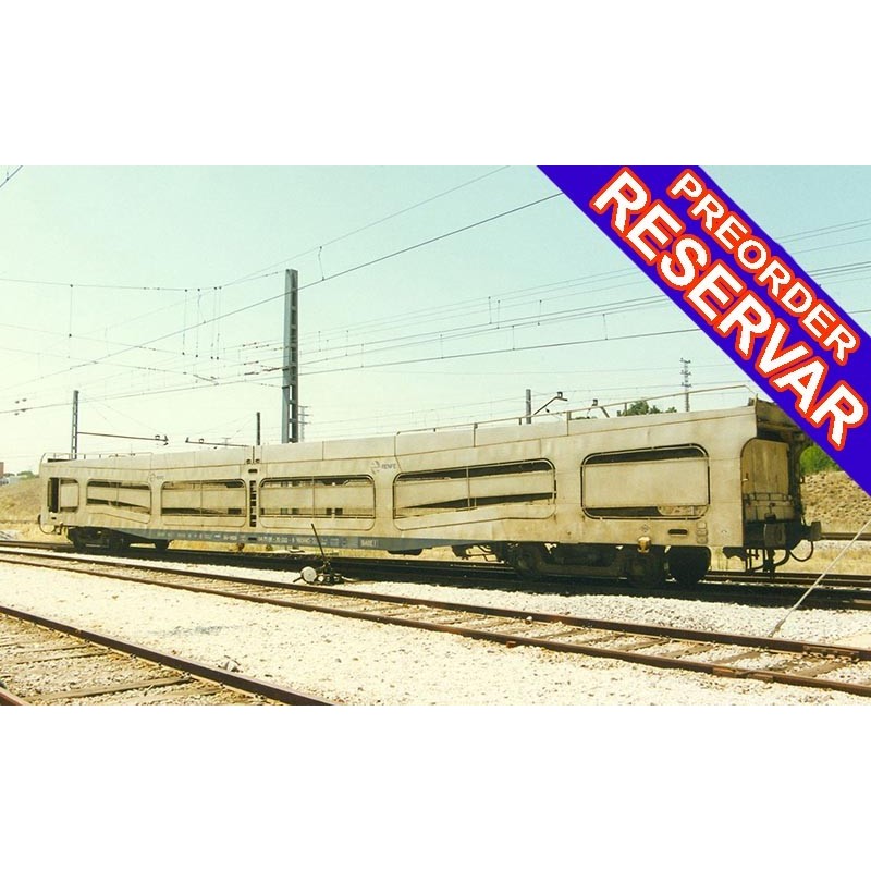 VAGON PLATAFORMA AUTOEXPRESO RENFE TIPO DDMA - COLOR BLANCO CON REJILLAS ANTIVANDALICAS - ESCALA H0 - ELECTROTREN HE4043 VAGON PLATAFORMA AUTOEXPRESO RENFE TIPO DDMA - COLOR BLANCO CON REJILLAS ANTIVANDALICAS - ESCALA H0 - ELECTROTREN HE4043
