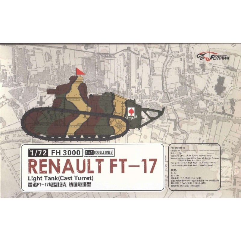 CARRO DE COMBATE RENAULT FT-17 (Girod) Dual combo -Escala 1/72- FlyHawk FH3000 CARRO DE COMBATE RENAULT FT-17 (Girod) Dual combo -Escala 1/72- FlyHawk FH3000