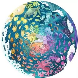 PUZZLE 500 PZAS CIRCLE OF COLORS VIDA MARINA - (DIAM 52 CMS) RAVENSBURGER 17170