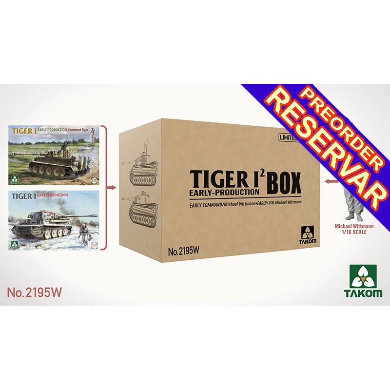 SET 2 x TIGER I (Early) -Escala 1/35- & M. Wittmann -Escala 1/16- Takom 2195W SET 2 x TIGER I (Early) -Escala 1/35- & M. Wittmann -Escala 1/16- Takom 2195W