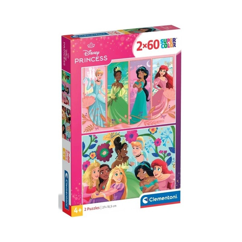 PUZZLE 2 X 60 Pzas PRINCESAS DISNEY (270 x 185 mm) - Clementoni 24824 PUZZLE 2 X 60 Pzas PRINCESAS DISNEY (270 x 185 mm) - Clementoni 24824