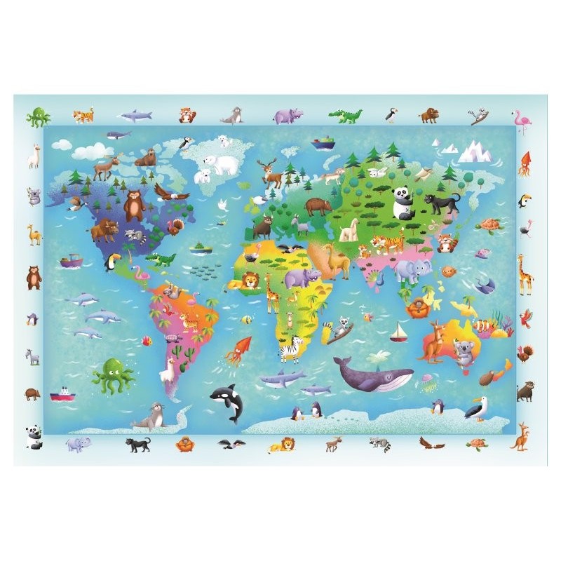 PUZZLE 60 PZS MAXI ANIMALES SALVAJES DEL MUNDO (62 X 42 CMS) - CLEMENTONI 260726 PUZZLE 60 PZS MAXI ANIMALES SALVAJES DEL MUNDO (62 X 42 CMS) - CLEMENTONI 260726
