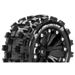 NEUMATICOS ST-MCROSS LLANTA NEGRA PARA STADIUM TRUCK ESCALA 1/10 (2 UNIDS)HEX-12mm LOUISE T3272SBM