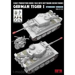 CARRO DE COMBATE SD.KFZ.181 TIGER I Early "Kursk 1943" & M. Wittman (STANDARD) -Escala 1/35- RyeField Model 5139