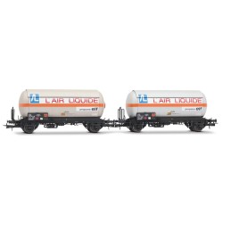 SET 2 VAGONES CISTERNA GAS SNCF - "Air Liquide" Epoca IV -Escala h0 / 1/87- Jouef HJ6287