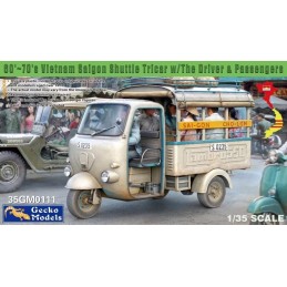TRICICLO MOTORIZADO TUC-TUC SAIGON & Figuras -Escala 1/35- Gecko Models 35GM0111