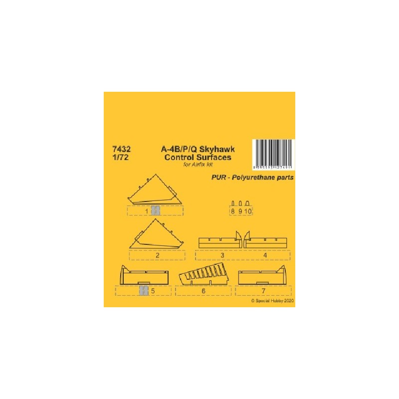 SET SUPERFICIES CONTROL A-4 -Escala 1/72- CMK 7432 SET SUPERFICIES CONTROL A-4 -Escala 1/72- CMK 7432
