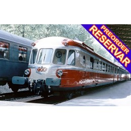 LOCOMOTORA DIESEL RPG & TRAILER (Rojo/Beige) SNCF - Librea TEE , Epoca IIII (Digital / Sonido) -Escala 1/87 / h0- Jouef HJ2461S