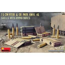 MUNICION PAK-40 (75 mm) CAJAS Y PROYECTILES -Escala 1/35- MiniArt 35381
