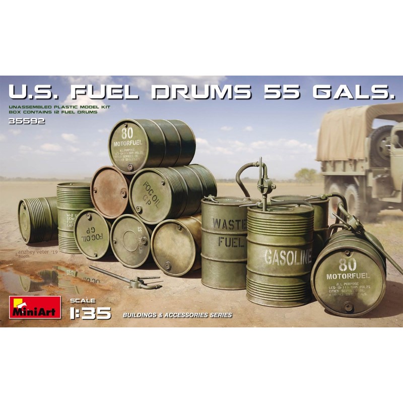 BIDONES COMBUSTIBLE 55 Gal. -Escala 1/35- MiniArt 35592 BIDONES COMBUSTIBLE 55 Gal. -Escala 1/35- MiniArt 35592