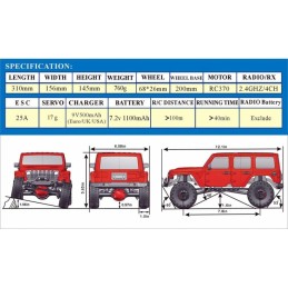 COCHE CRAWLER ADVENTURE RGT 1/16 GRIS RGT136161-JLG