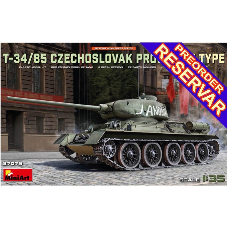 CARRO DE COMBATE T-34/85 (Czechoslovak Prod. Late Type) -Escala 1/35- MiniArt 37078 CARRO DE COMBATE T-34/85 (Czechoslovak Prod. Late Type) -Escala 1/35- MiniArt 37078