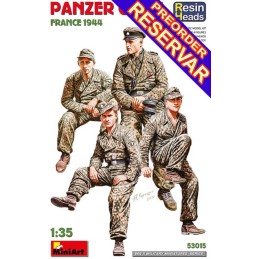 TRIPULACION PANZER (Francia 1944) Cabezas resina -Escala 1/35- MiniArt 53015