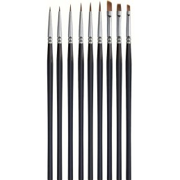 SET 9 PINCELES PELO SINTETICO - HMTSET01