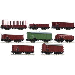 CONJUNTO DE 8 VAGONES DE MERCANCIAS DISTINTOS MODELOS CSD - ESCALA H0 - ROCO 44001